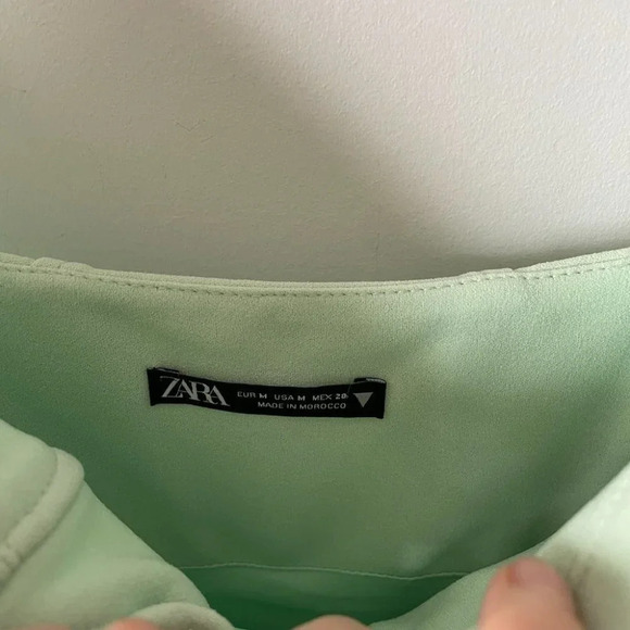 Zara  Corset Style Mini Dress Mint Green Blogger Fav Size Medium - Picture 9 of 10